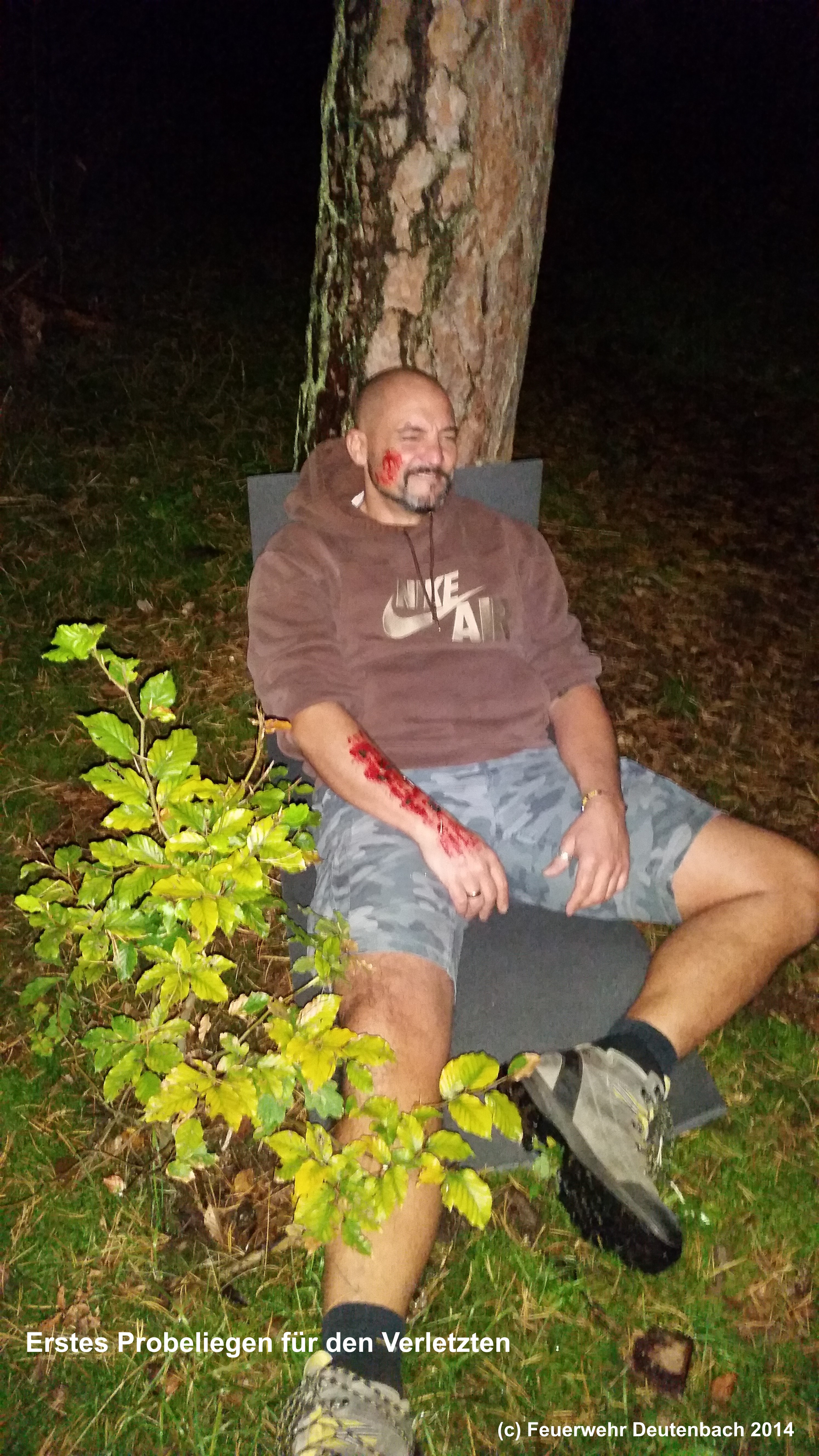 Probeliegen des Verletzten